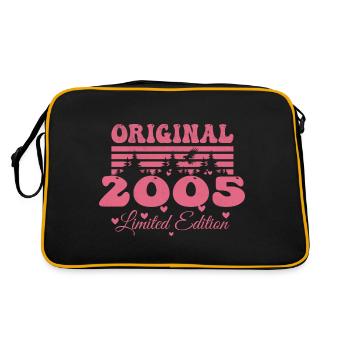 Cadeau 19e Anniversaire 2005 Femme | Né en 2005 - Sac Retro - noir/or - Dos