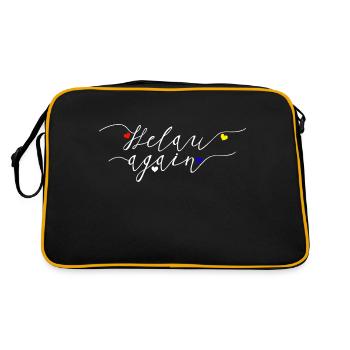 Helau, Fastnacht, Fassenacht, 5. Jahreszeit - Retro Tasche - Schwarz/Gold - Hinten