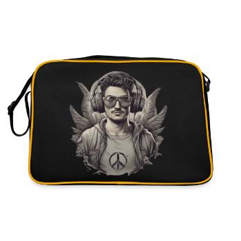 Modern gamer with headset and glasses - Retro Bag - black/gold - Back