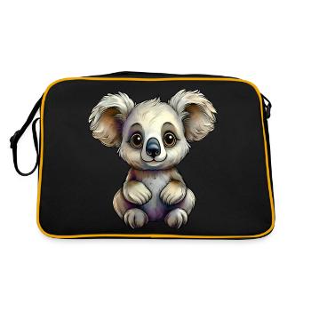 Winziger Koala - Retro Tasche - Schwarz/Gold - Hinten