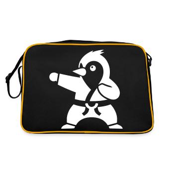 Pingouin Karaté Arts Martiaux Arts Martiaux Silhouette - Sac Retro - noir/or - Dos