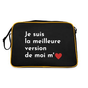 Meilleure version de moi affirmation positive - Sac Retro - noir/or - Dos