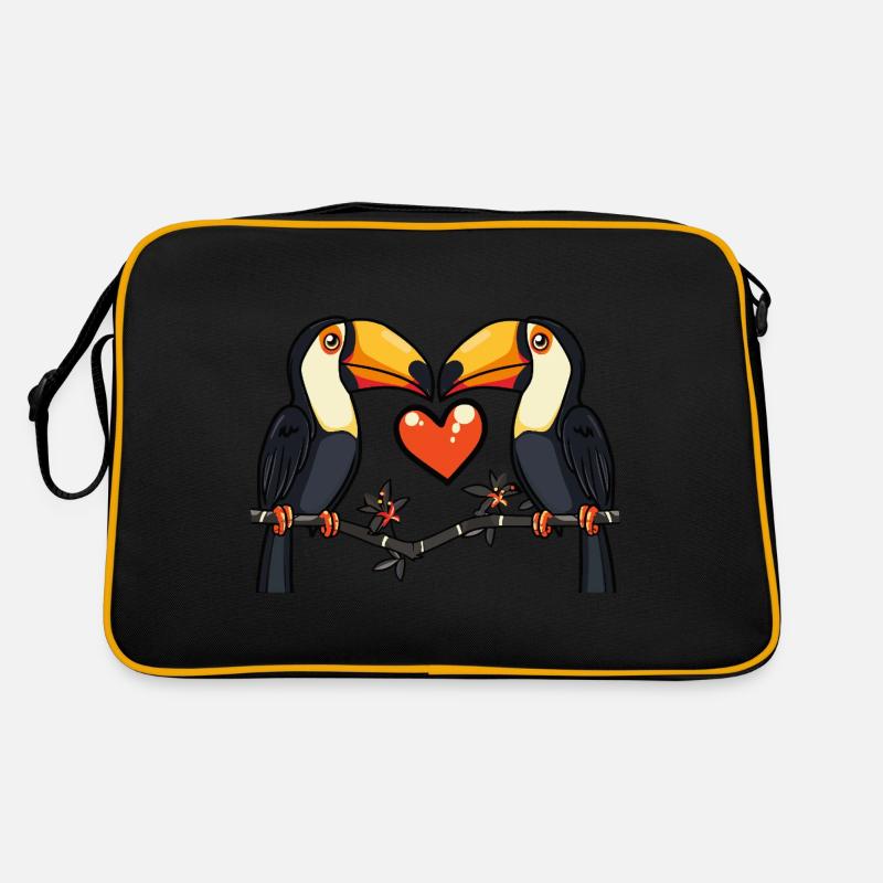 Toucan Bird Couple e Valentine's Day Retro Bag