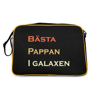 Bester Vater in der Galaxie - Retro Tasche - Schwarz/Gold - Hinten