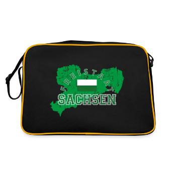 Sachsen - Retro Tasche - Schwarz/Gold - Hinten