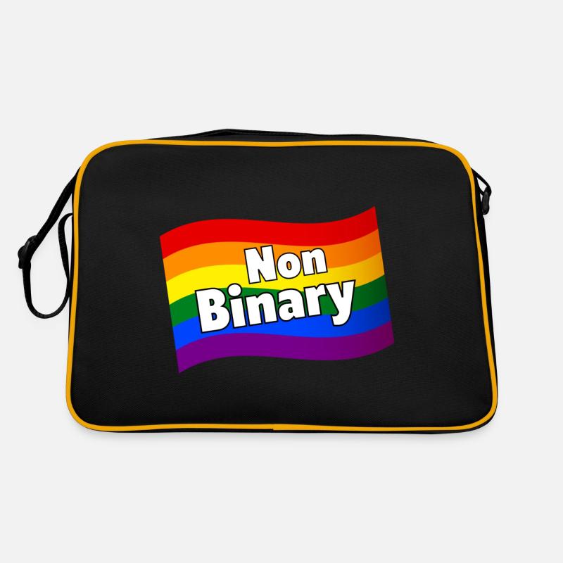 Nonbinary Non-binary rainbow flag diversity LGBTQ+ Retro Bag