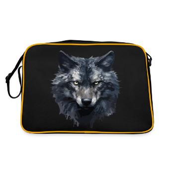 Cool Wolf Design - Retro Bag - black/gold - Back