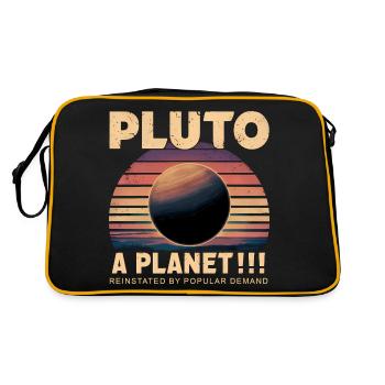 Pluto A Planet Retro Sonnenuntergang Advocacy Design - Retro Tasche - Schwarz/Gold - Hinten
