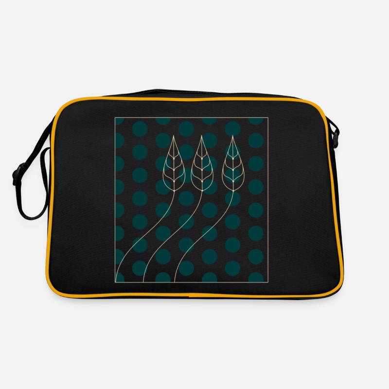 Pflanzenmuster Punkte Retro Tasche