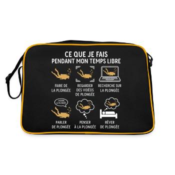 faire de la plongée - Sac Retro - noir/or - Dos
