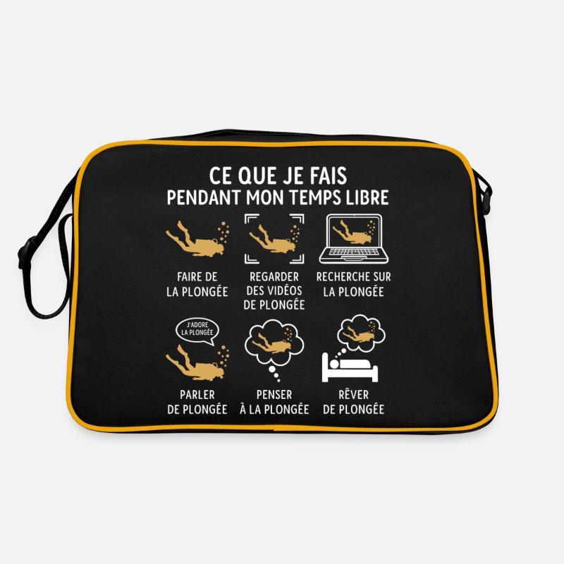 faire de la plongée - Sac Retro - noir/or