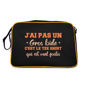 J'ai Pas Un Gros Bide Cadeau Drôles - Sac Retro - noir/or - Dos