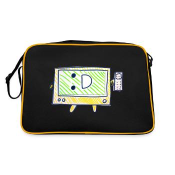 Der Fernseher - Retro Tasche - Schwarz/Gold - Hinten