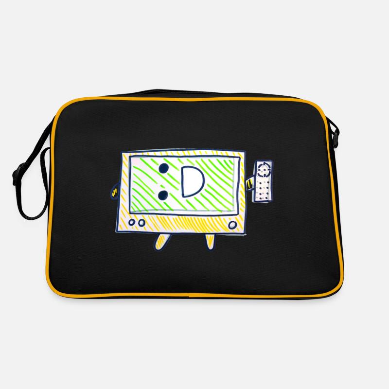 Der Fernseher - Retro Tasche - Schwarz/Gold