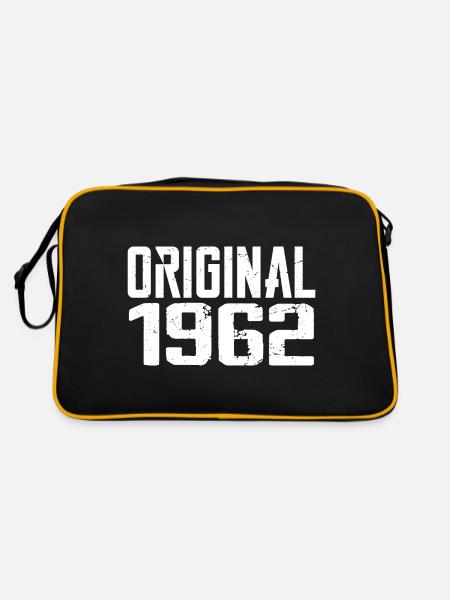 1962 Vintage Retro Jubiläumsgeschenk 1962 - Retro Tasche - Schwarz/Gold - Hinten