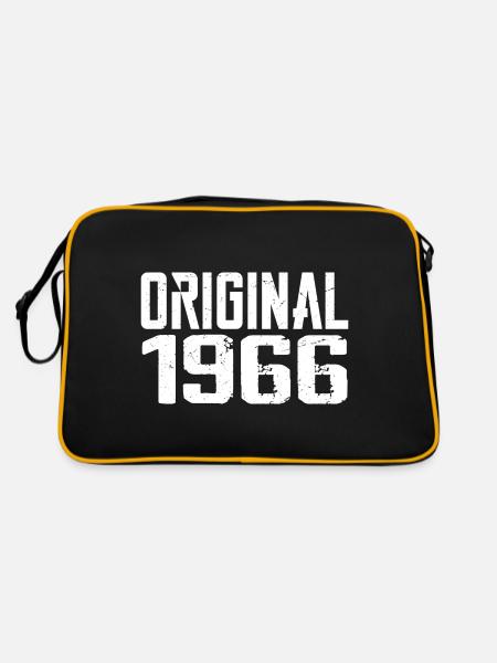 1966 Vintage Retro Jubiläumsgeschenk 1966 - Retro Tasche - Schwarz/Gold - Hinten