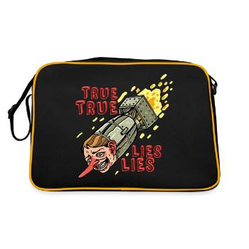 WAHRE LÜGEN - Retro Tasche - Schwarz/Gold - Hinten