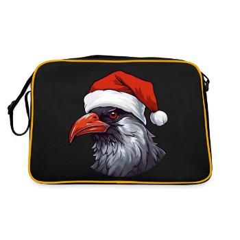 Crow Raven Christmas Animal Head - Retro Bag - black/gold - Back