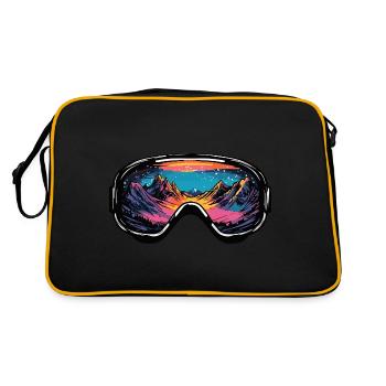 Skibrille Berge Ski Bunt - Retro Tasche - Schwarz/Gold - Hinten