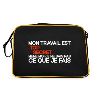Mon Travail Est Top Secret Travail, travail humour - Sac Retro - noir/or - Dos