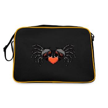 Tarentule araignée couple coeur - Sac Retro - noir/or - Dos