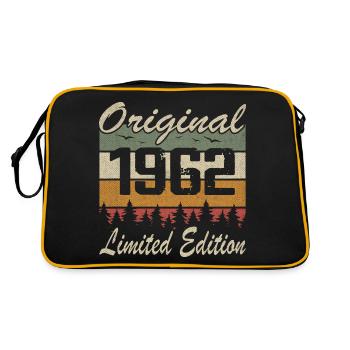 Vintage Geburtstag Original Geschenkidee 1962 - Retro Tasche - Schwarz/Gold - Hinten
