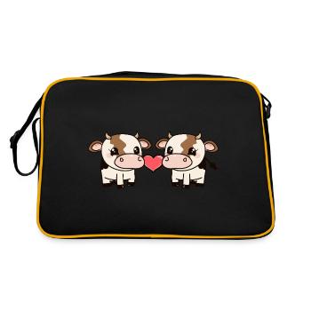 Couple Vache Coeur - Sac Retro - noir/or - Dos