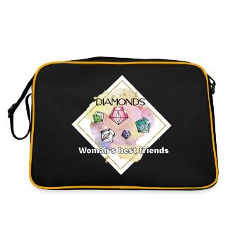 Farbiger Diamant - Retro Tasche - Schwarz/Gold - Hinten