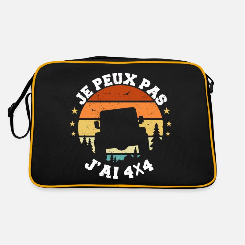4x4 - Je Peux Pas J'ai 4X4 - Humour 4X4 - Sac Retro - noir/or