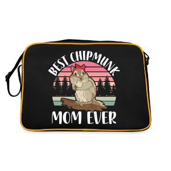 Chipmunk Pet | Chipmunk Gift Ideas - Retro Bag - black/gold - Back