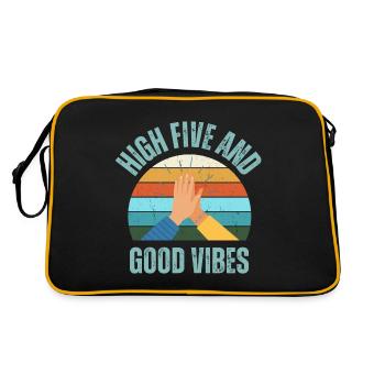 High Five and Good Vibes - Retro Bag - black/gold - Back