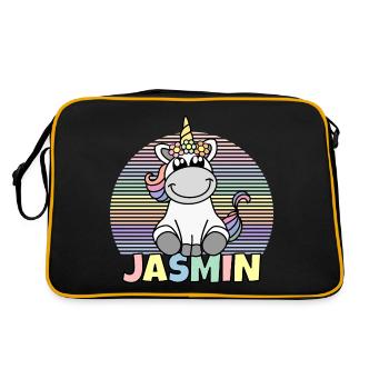 Nom de la licorne jasmine - Sac Retro - noir/or - Dos