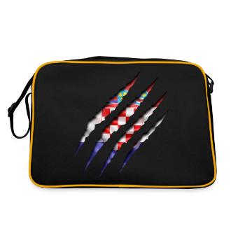 Kroatien Kralle - Retro Tasche - Schwarz/Gold - Hinten