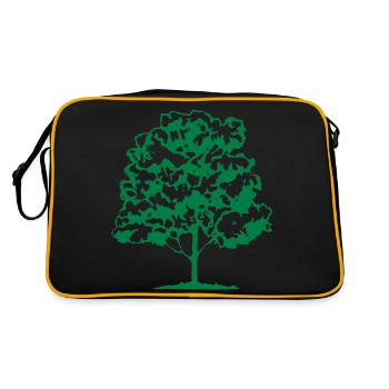 baum - Retro Tasche - Schwarz/Gold - Hinten