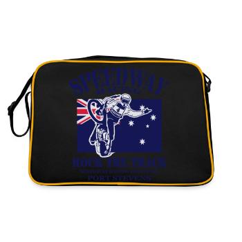 Australian Speedway - Retro Tasche - Schwarz/Gold - Hinten