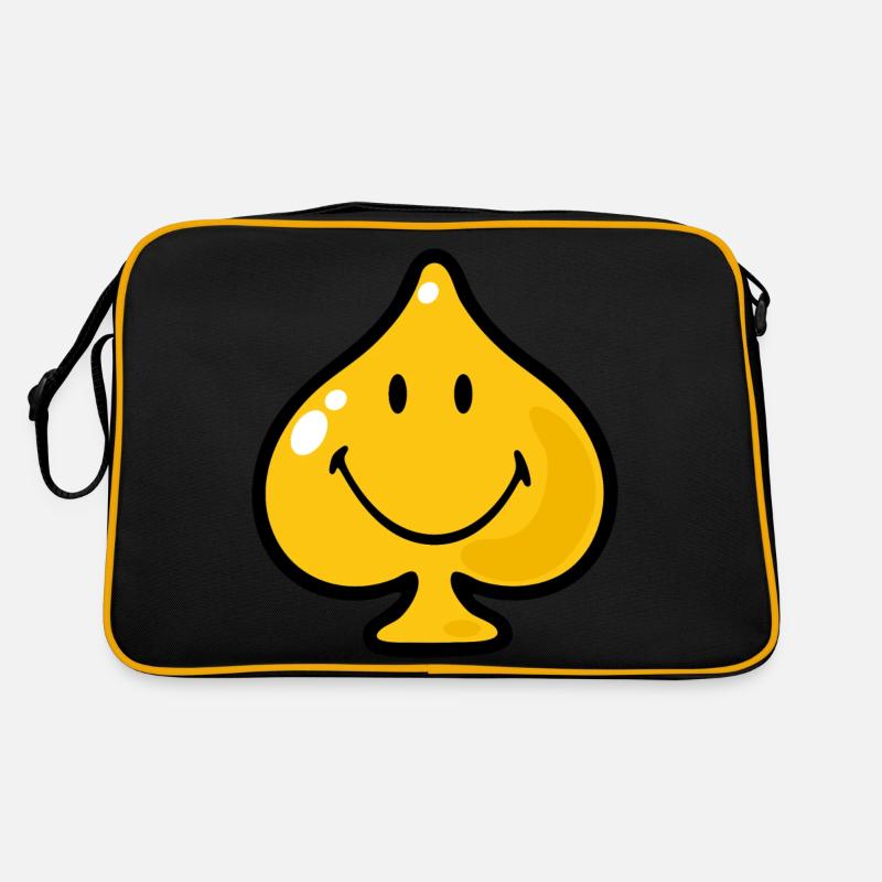 Smiley Spades - Retro Tasche - Schwarz/Gold
