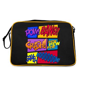 Get Loud (Comic-Design) - Retro Tasche - Schwarz/Gold - Hinten