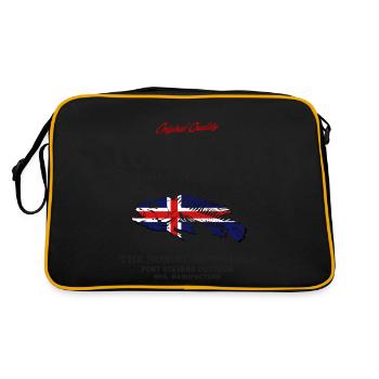 Iceland Fishing - Retro Tasche - Schwarz/Gold - Hinten