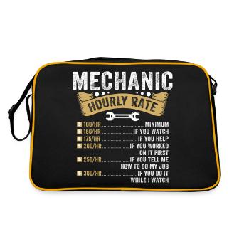Mechanic Hourly Rate - Retro Bag - black/gold - Back