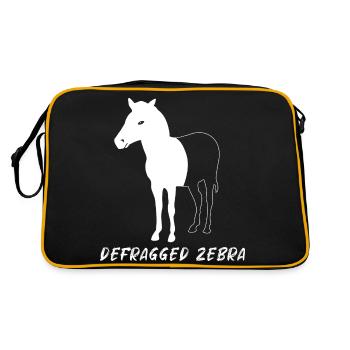 Defragged Zebra Admin Geek Programmer Gift - Retro Bag - black/gold - Back