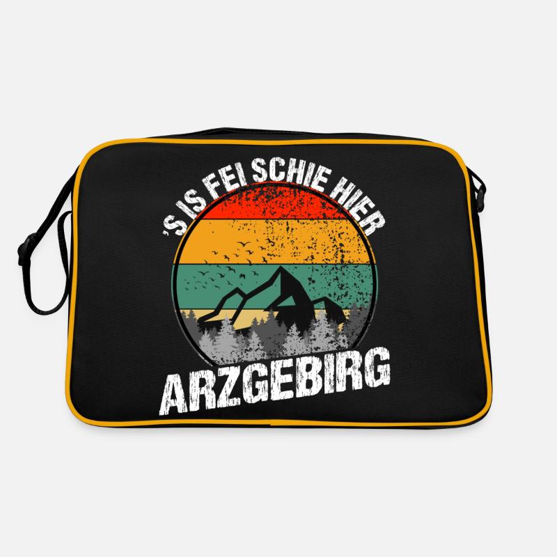 S is fei schie hier - Retro Tasche - Schwarz/Gold