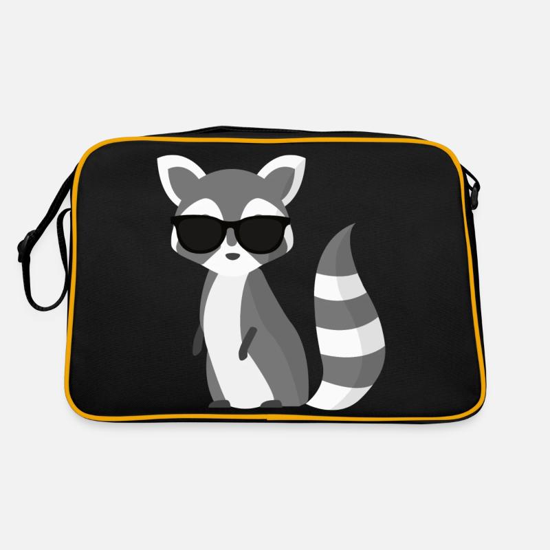 Le raton laveur cool - Sac Retro - noir/or
