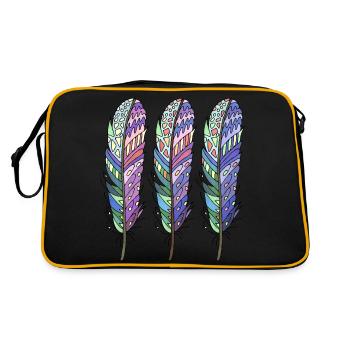 Feder - Retro Tasche - Schwarz/Gold - Hinten