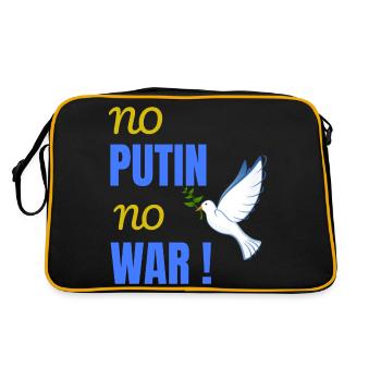 Pas de Poutine, pas de guerre ! - Sac Retro - noir/or - Dos