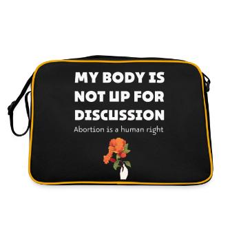 My Body is not up for Discussion. Women - Retro Bag - black/gold - Back