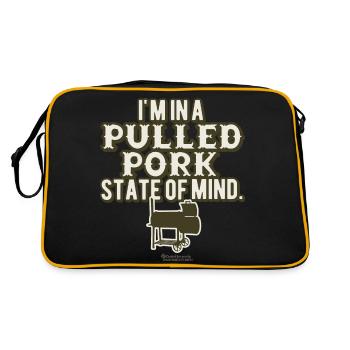 Pulled Pork State of Mind - Retro Tasche - Schwarz/Gold - Hinten