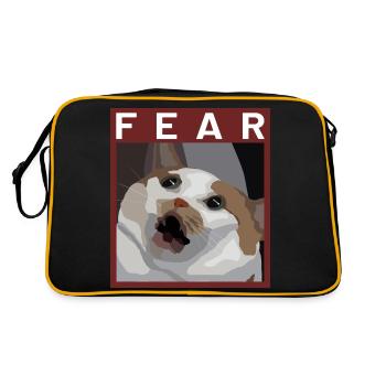 Scared cat Meme Illustration - Retro Bag - black/gold - Back