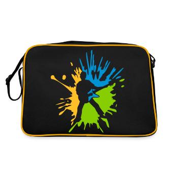 Colorful drops of guitarist splashes of color - Retro Bag - black/gold - Back