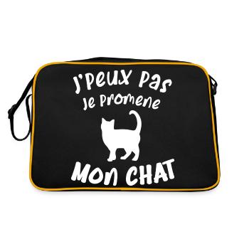 Je peux pas je promène mon chat - Sac Retro - noir/or - Dos