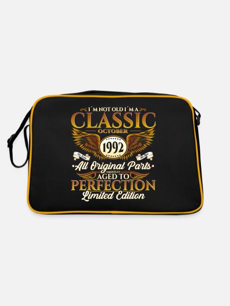 Klassiker Oktober 1992 30. Geburtstag Geschenk - Retro Tasche - Schwarz/Gold